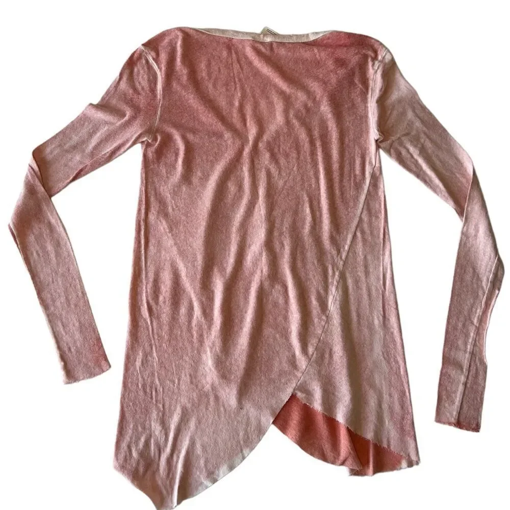 Free People We the Free Long Sleeve Peachy Salmon Color Tunic Tee NWOT Small